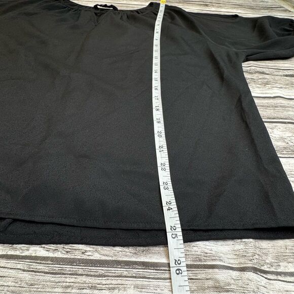 Express Women's Black Cold Shoulder Blouse S SM Small Oversized Lightweight Top - Picture 9 of 13